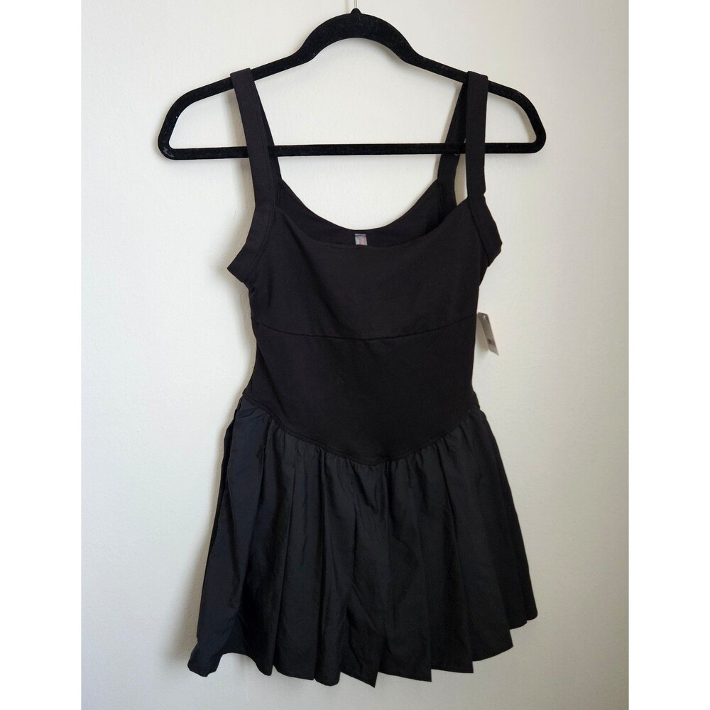 Free People FP Movement swing of things skortie black tennis dress S NWT